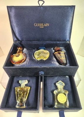 Vintage Guerlain Paris Parfum Gift Set 5 miniature bottles