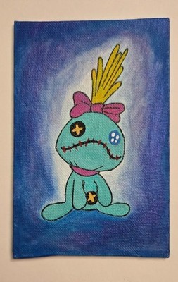 Scrump Voodoo Doll from Lilo & Stitch Disney Animated Movie 4x6 Painting
