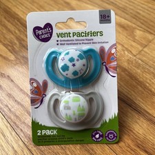 Parents Choice Vent Orthodontic Silicone Pacifiers 2-Pack 18 Months BPA FREE