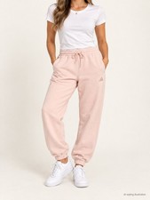 adidas Blush Pink Fleece Drawstring Joggers Medium