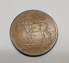 1965 NORWAY 5 ORE - Excellent Vintage Coin - FREE SHIPPING