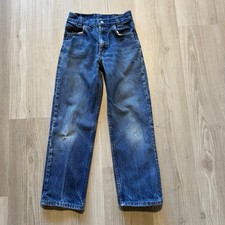 Youth Boys Vintage 80's Levi's XX Dark Blue Denim Jeans Pants Sz 22 x 23 5/6 
