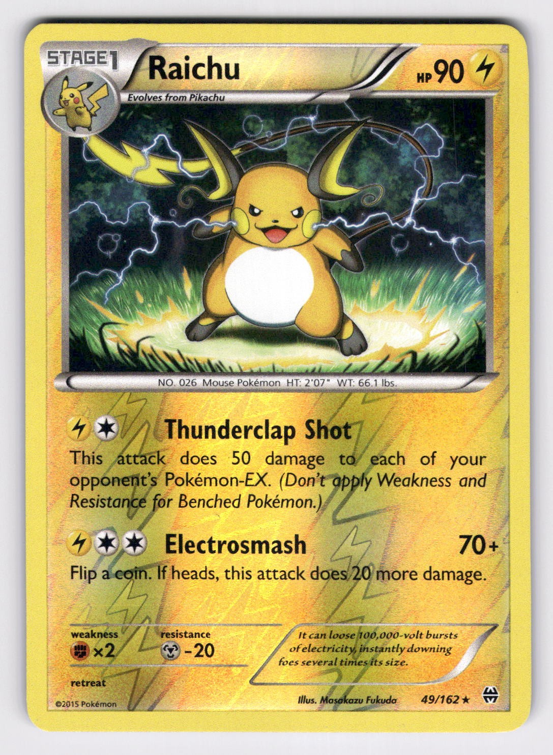 Raichu XY - BREAKthrough - Pokemon LP 49/162