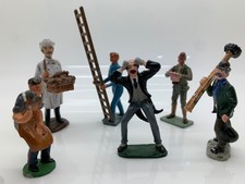 UNBRANDED TOY SOLDIERS SIX MALE FIGURES INCLUDING TRADESMEN 54MM
