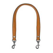 22.8" Leather Purse Strap, Purse Handle Replacement, Yellow Brown/Metallic Black