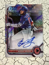2022 Bowman Chrome George Valera Mega Box Mojo RC Refractor Auto CLE Guardians🔥