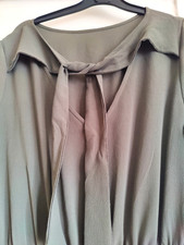 WORN ONCE excellent khaki dress 3/4 flounce sleeves size 16