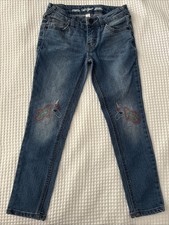 Cat and Jack Embroidered Unicorn Girls Super Stretch Super Skinny Jeans size 7