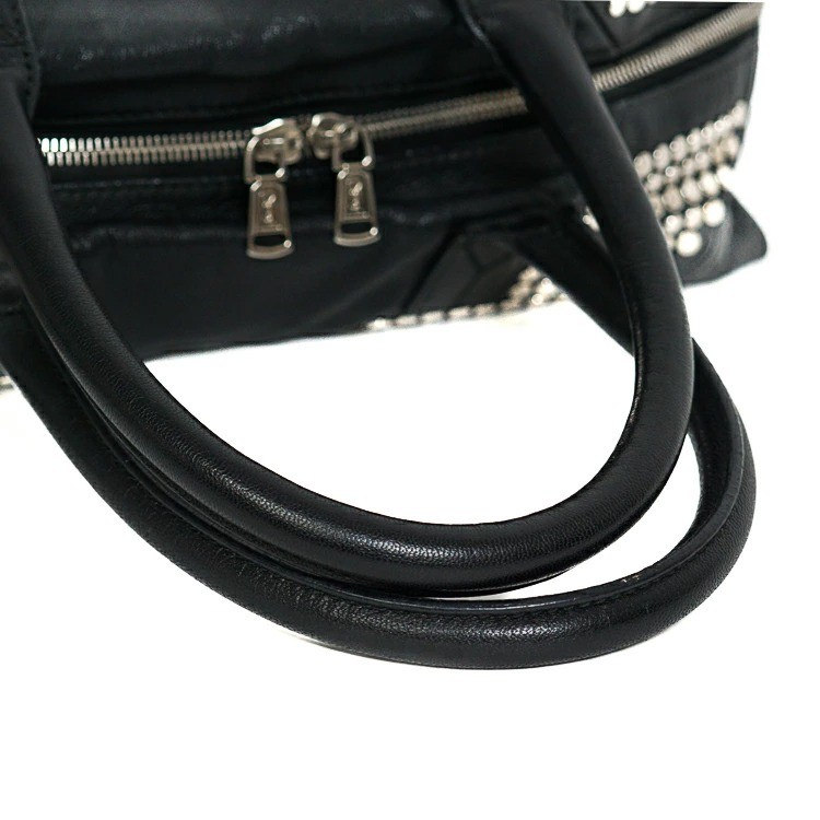 Borsa donna Yves Saint Laurent YSL in pelle nera con borchie 2506SM