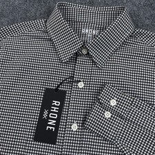NEW Rhone Commuter Shirt Slim Fit Men's Small Orso Brown Check Gingham Stretch