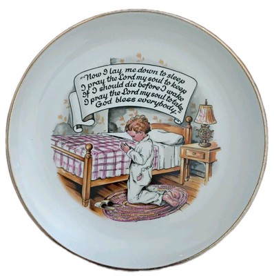 Vintage Childs Prayer Plate By Sanders Man.Co.Nashville Tn. 23k gold Accents 