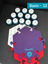FluentPet Basic Buttons – Set of 12 – w/ 2 HexTiles + New Sticker Sheet – Used