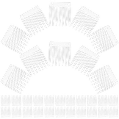 100pcs Plastikgabel -Perückenzubehör Clips Wig Combs Accessoire (weiß)