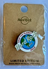 Hard Rock Café Original Oslo Save the Planet Wood HRC Core Pin New Mint