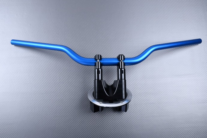 Pontets riser en alu bleu pour YAMAHA TMAX 530, finition CNC haut de gamme