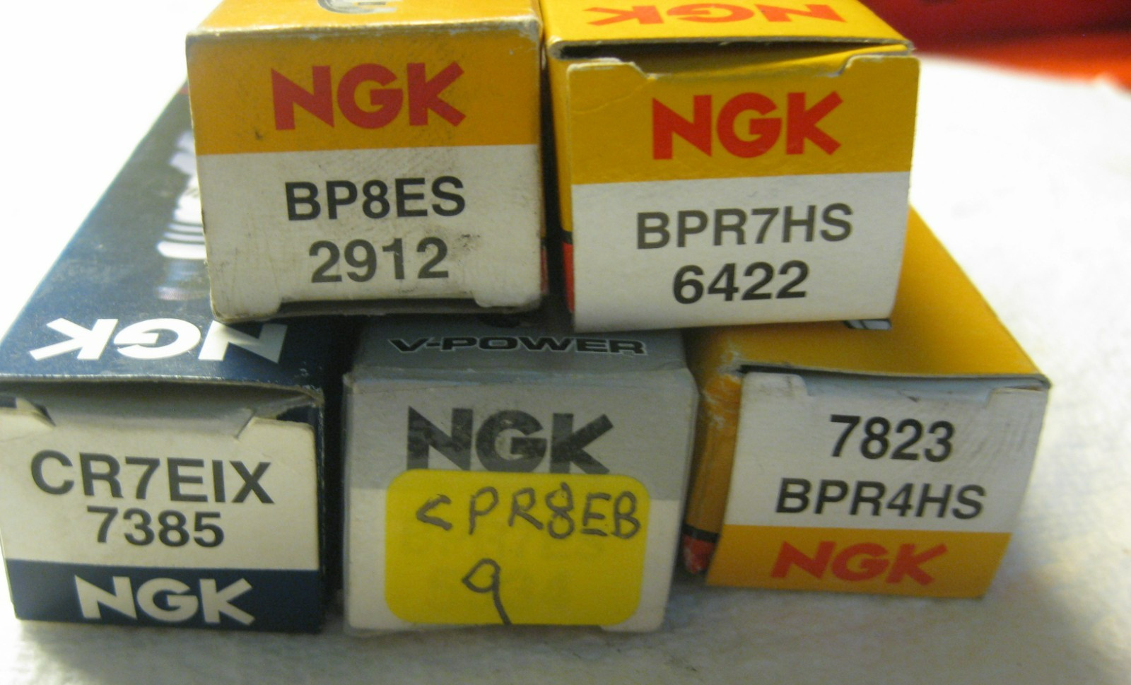 5 Pcs NGK Spark Plugs  BP8ES 2912,   6422, 7385 , CPR8EB 9,   7823 BPR4HS  NOS