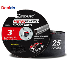 Cut off Wheels 25 Pack, 3  X 1/16  X 3/8  Cutting Wheel, Metal  Stainless Steel