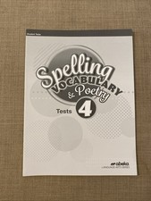 Abeka Spelling Vocabulary and Poetry 4 Tests ...