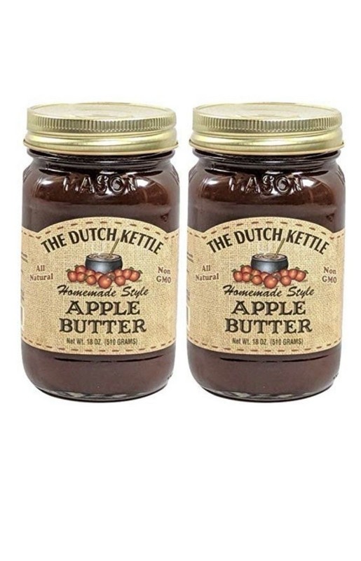 Dutch Kettle Amish Homemade Apple Butter. Set Of 2 Reusable Jars