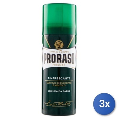 3x Proraso Rasierschaum 50 Ml Grün T.Barb