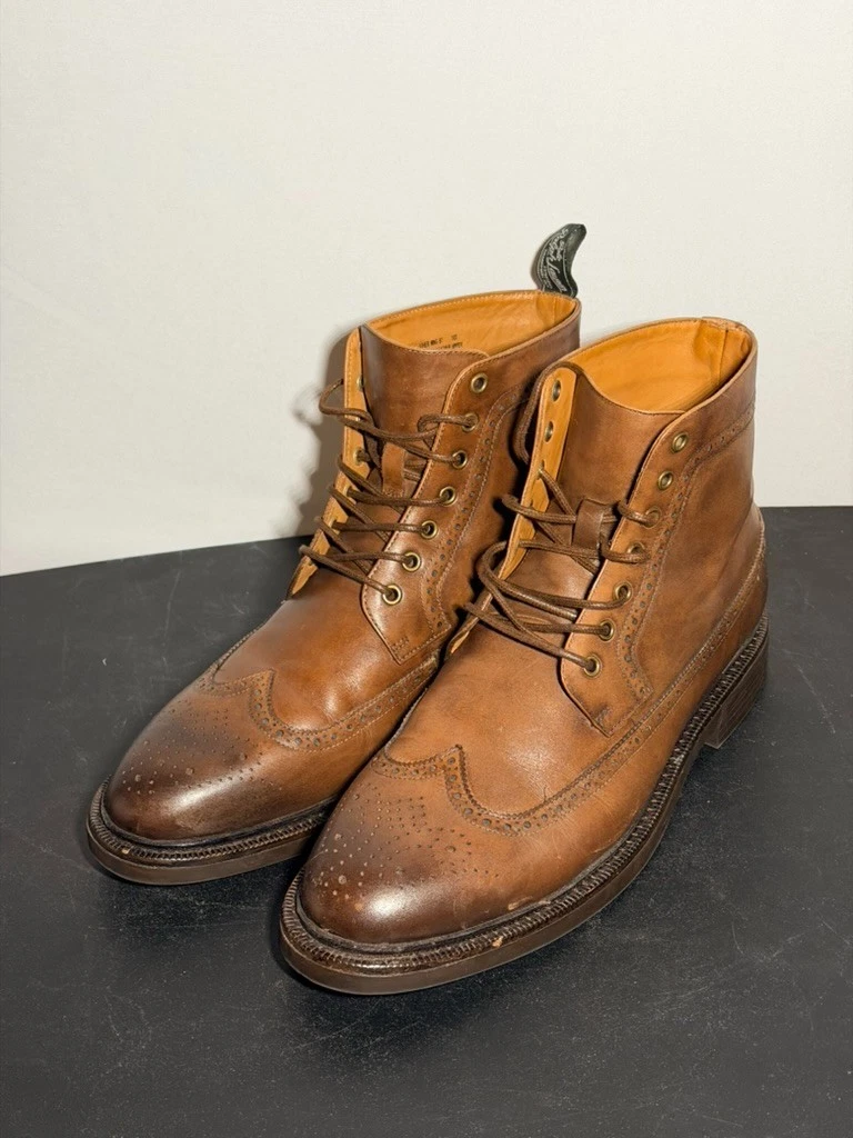 Ralph Lauren Leather Upper Wingtip Dress Shoes for Men for  display picture 1