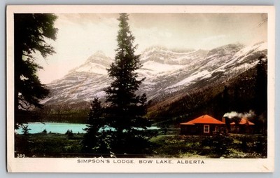 Postcard - Simpson's Lodge. Bow Lake. Alberta