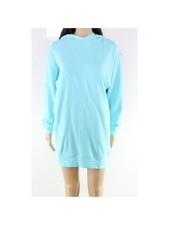 BAM BY BETSY & ADAM Womens Aqua Stretch Attached Hood, Pullover Short Dress S