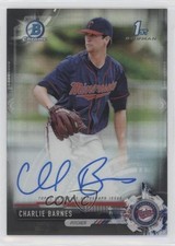 2017 Bowman Draft Chrome Pick Black Refractor 16/75 Charlie Barnes Auto 8k4