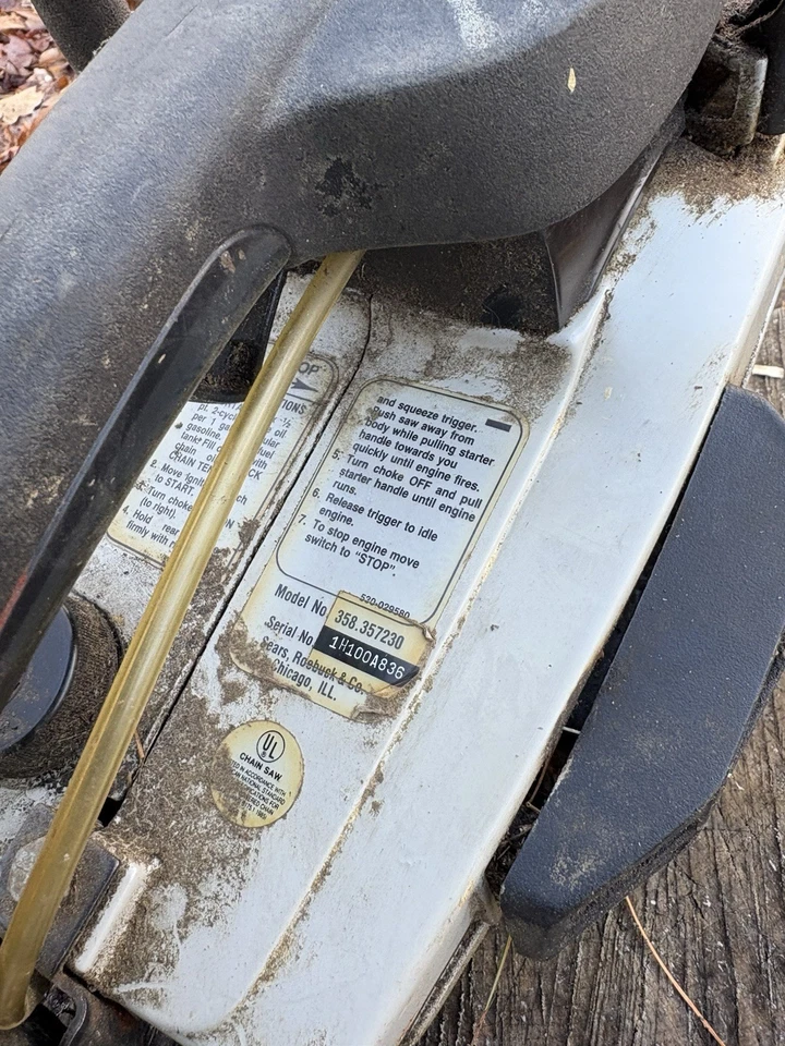 Craftsman Top Handle Chainsaw Vintage Parts Or Repair Untested 18inBar And Chain - Image 4 of 4