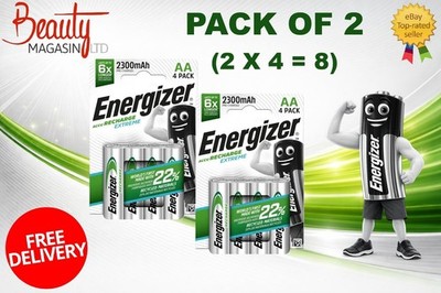 ENERGIZER AA wiederaufladbare Akkus 2300mAh vorgeladen NiMH 8 Akkus (2 Stück)