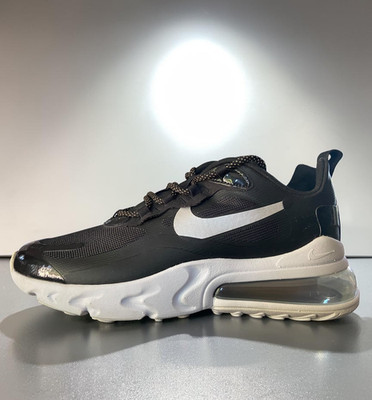 Nike Air Max 270 React Black/Metallic Silver Womens Shoes CT3426 001 NEW