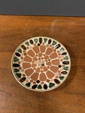 Vintage Decorative Mosaic Tile Bowl Multicolored Tiny Tiles in a Circular design