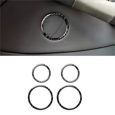 4pcs Carbon Fiber Interior Door Speaker Cover Panel For BMW 3 Series E46