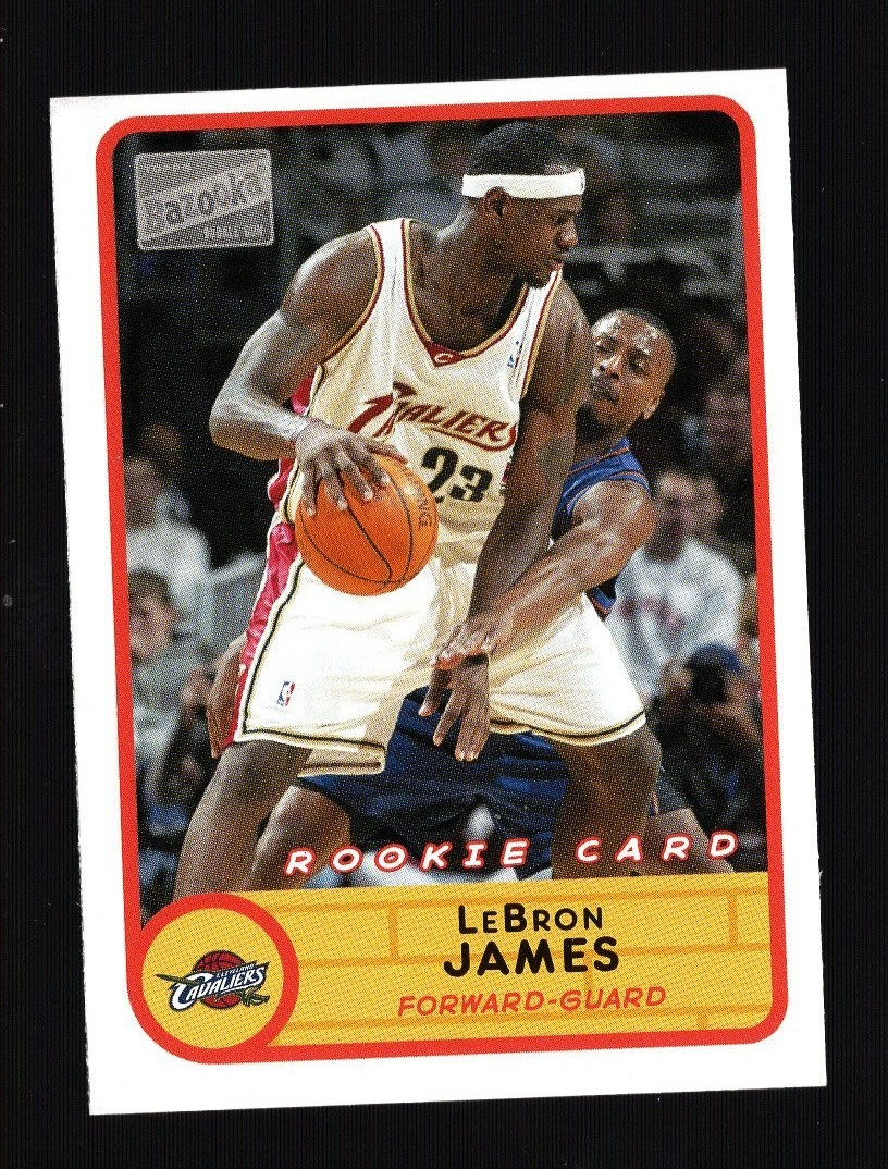 2003 Topps Bazooka Lebron James Mini White Jersey 223 ROOKIE! NM-MT GEM! 🔥👑 RC