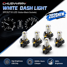 5x T10194 Led Bulbs For Instrument Gauge Cluster Dash Light W Sockets 5x T10194 Led Bulbs For Instrument Gauge Cluster Dash Light W Sockets