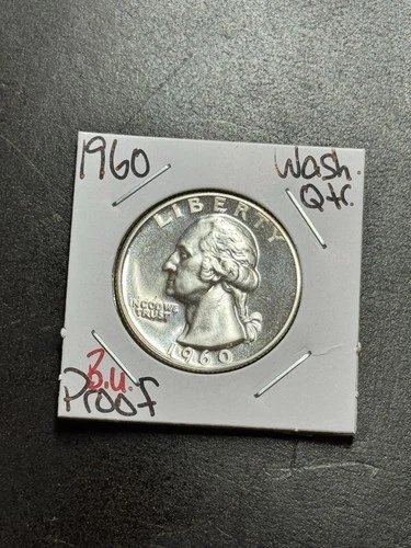 1960 Washington Silver Quarter Proof Gem BU PR+++ 25c Coin (Raw18870)