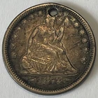 1873 25c Seated Liberty Quarter W/arrow Silver Coin