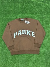 PARKE XL Brown Crew Neck Long Sleeve Pullover Sweatshirt Women's Logo