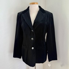 Talbots Women s Black Velvet Blazer Jacket Size 12 New With Tags Business Office