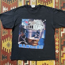 Vintage 1990s New York Rangers Lee Sport Nutmeg Tshirt Sz XL - Black