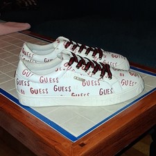 Tenis para hombre GUESS blanco rojo patrón de logotipo talla 10
