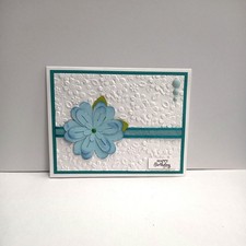 Craft Kit Birthday 3D blue flower total 4 cards with envelopes
