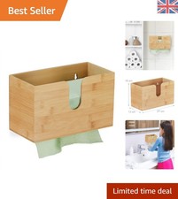 Elegant Bamboo Wood Paper Towel Holder - Wall-Mounted, Easy Refill Design