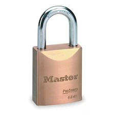 Master Lock 6841Wo Padlock, Coreless, Standard Shackle, Rectangular Brass Body,