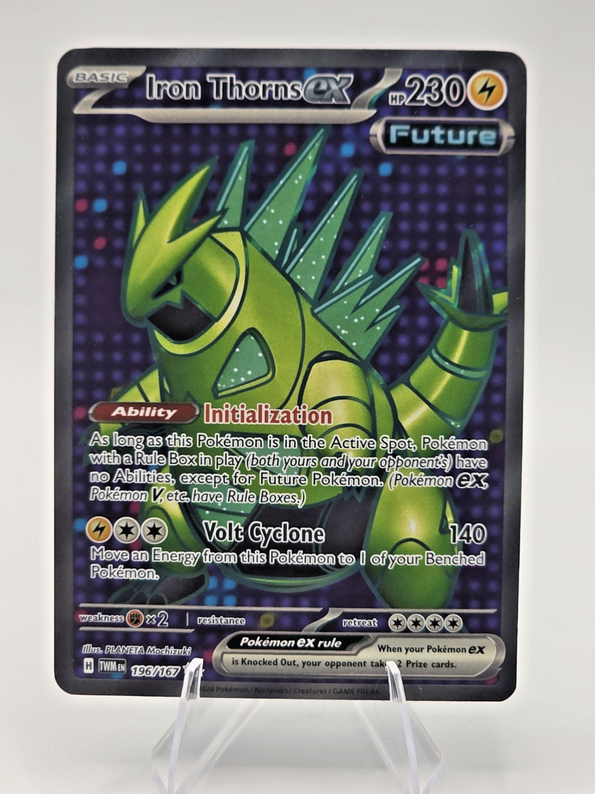 Pokémon Iron Thorns ex 196/167 SV06: Twilight Masquerade Ultra Rare Holo 230 HP