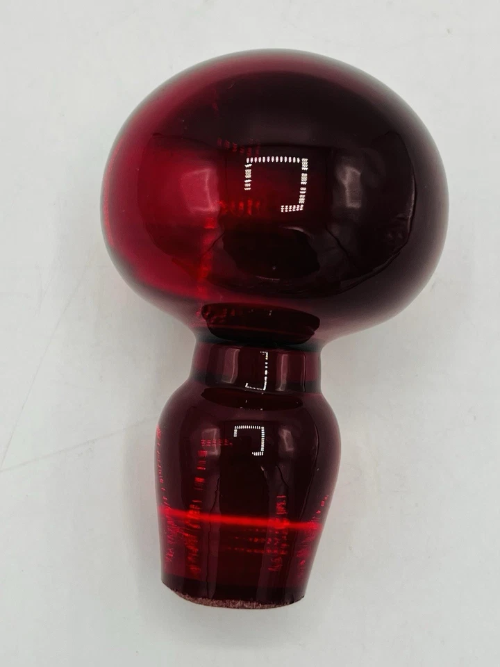 Blenko Glass Ruby Red Round Top Stopper 3”T It Glows - Image 2 of 4