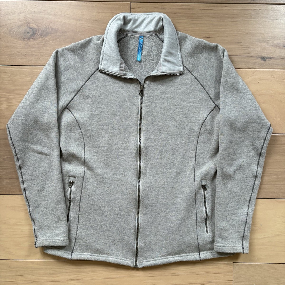Kuhl Full Zip Zuri Sweater Women's Large Gray Wool Blend Hiking