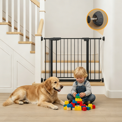 #ad #ad Baby Gate 29.5 45.3quot; Wide Pressure Mount Safety Gate for Stairs Doorways Black $61.78