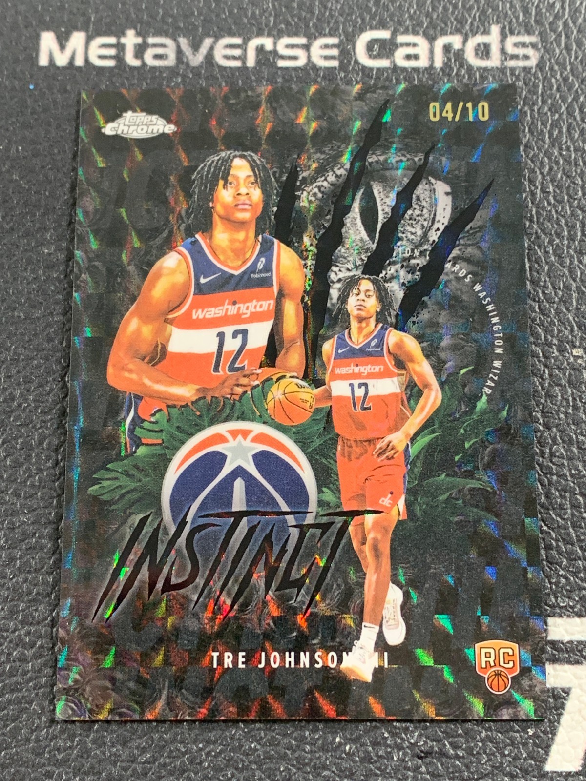 2025-26 Topps Chrome Instinct Black Geometric #INS-16 RC Tre Johnson III 04/10