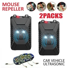 2 Pack Ultrasonic Rodent Repellent for Car Engines Under Hood Animal Repeller